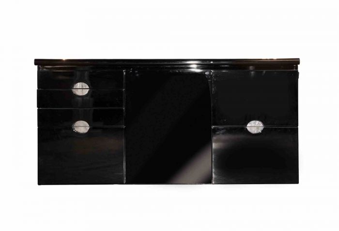 Black Sideboard by Luigi Caccia Dominioni for Azucena - Italy 1960s