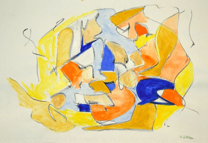 Geometrical Abstract Composition is an original contemporary artwork realized by the Italian artist Giorgio Lo Fermo (Messina, 1947) in 2020.