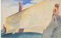 "Composition" is an original drawing in watercolor on paper, realized by Jean Delpech (1916-1988). 