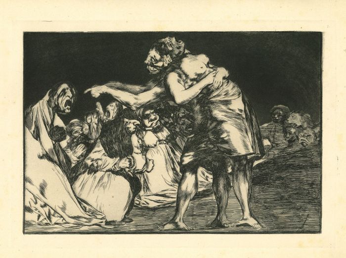 Disparate matrimonial  - from Los Proverbios by  Francisco Goya - Old Master artwork