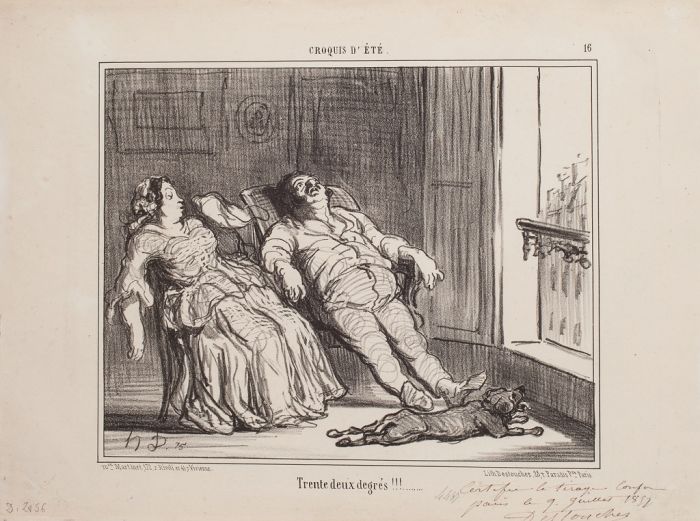 Honoré Daumier - Trente deux degrés!!!-from Croquis d’Été