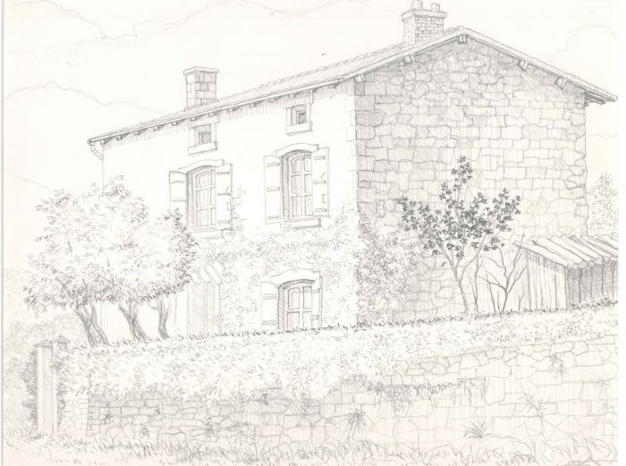 Farmhouse, Drawing, Modern