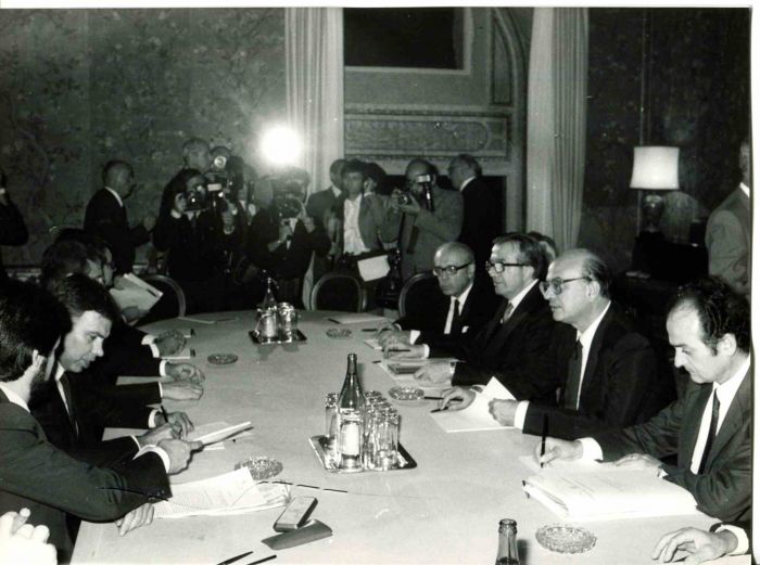 Meeting between Bettino Craxi and Felipe Gonzalez 