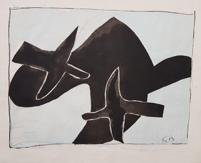 The Black Birds by Georges Braque - Contemporary Artwork