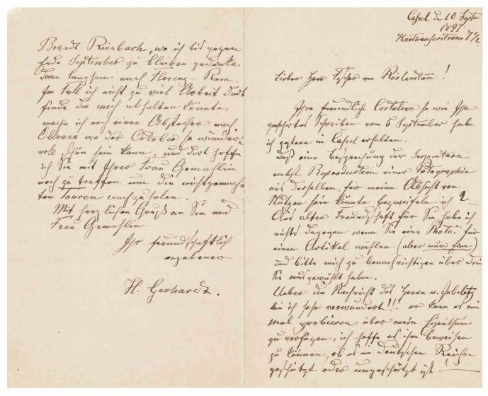 Autograph Letter by Heinrich Gerhardt