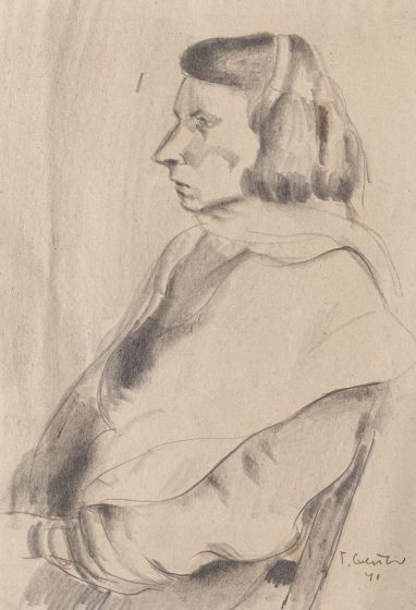 Portrait by French Artist XX Century - Modern Artworks 