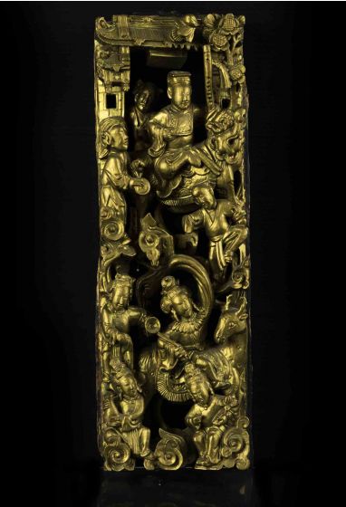 Vintage Golden Chinese Wood Decoration