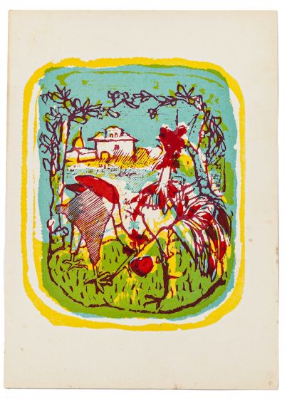 Rooster by Mino Maccari- Modern Artwork