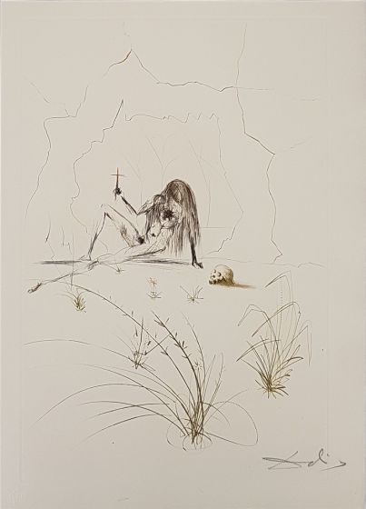 Frère Ogrin, l'ermite, from "Tristan et Iseult", by Salvador Dalì, original print