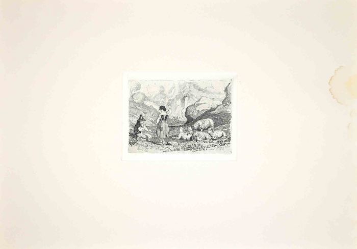 The Shepherd Playing in Roman Countryside