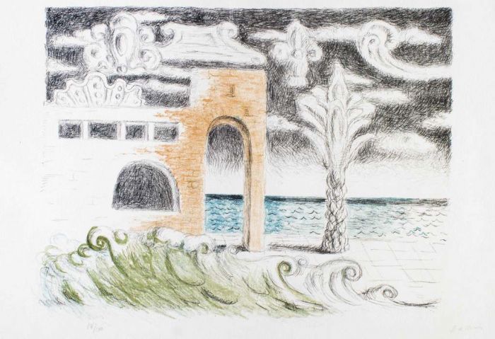 Villa sul mare by Giorgio de Chirico - Surrealism