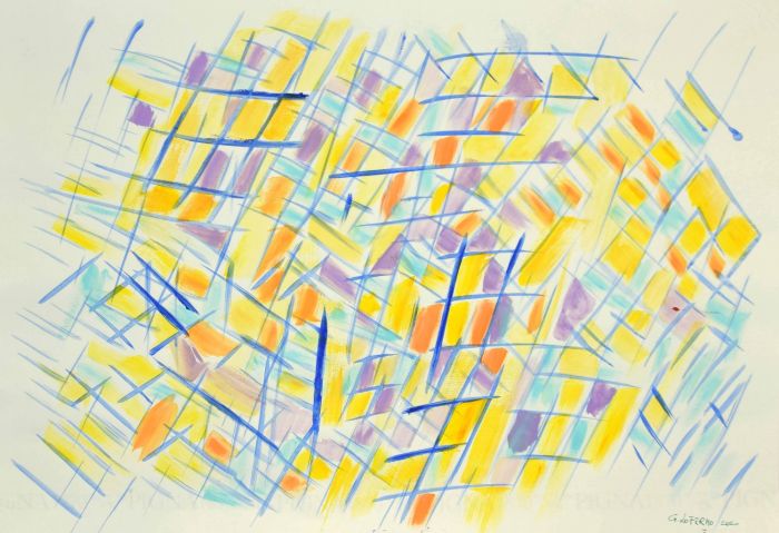 Geometrical Abstract Composition is an original contemporary artwork realized by the Italian artist Giorgio Lo Fermo (Messina, 1947) in 2020.