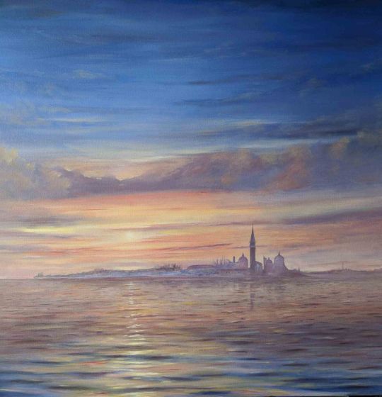 Adriano Bernetti Da Vila - Sunset in Venice over San Giorgio from San Biagio - Contemporary Artwork