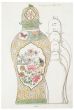 "Porcelain Vase"  1890s is an original China ink and watercolor drawing on ivory-colorated paper by Anonymous Artist of XIX Century.