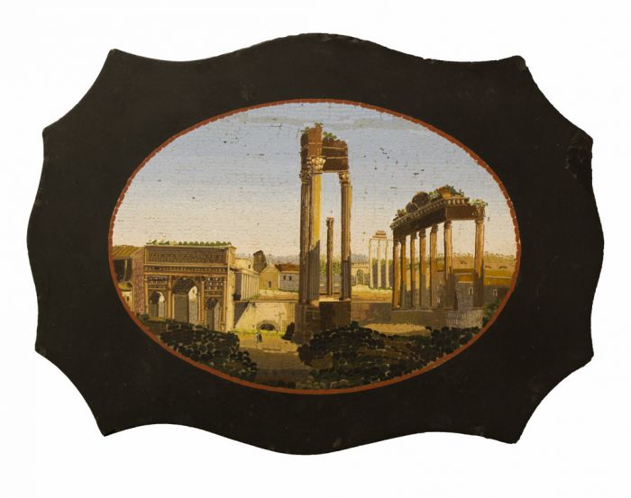 Paperweight, view of Roman Forum, Rome, mid-19th century, Belgium, Micromosaic, Design, Decorative objects
