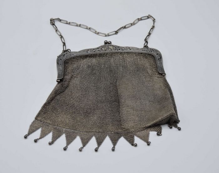 Silver Knitted Handbag
