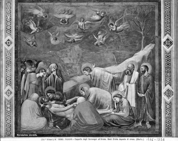 Christ Dead Surrounded Women, Apostles and Angels from the Cappella degli Scrovegni- Vintage Photo Detail