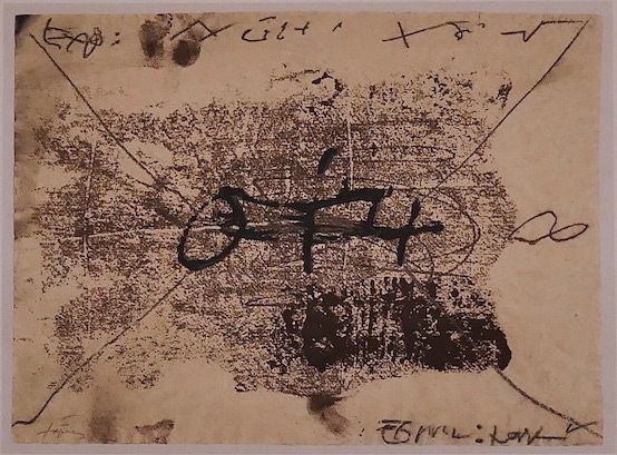 Central Writing by Antoni Tàpies - Modern Artwork