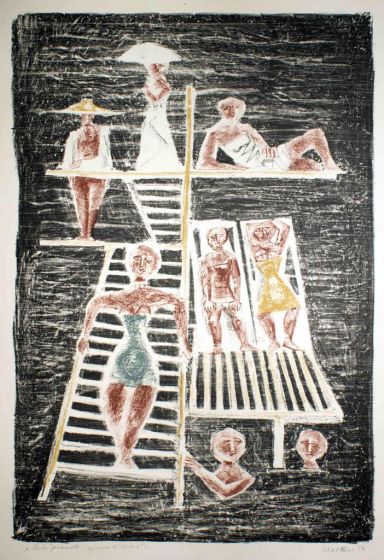 Il Trampolino by Massimo Campigli - Modern Artwork