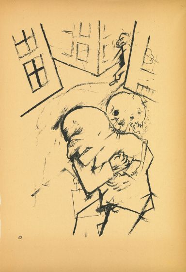 The hug rom Ecce Homo by George Grosz - Modern Artwork