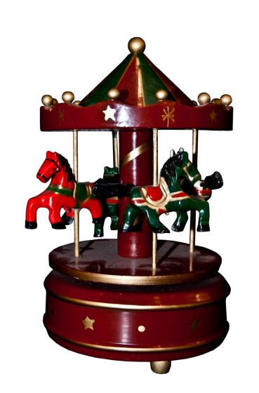 Vintage Wind Up Toy Musical Carousel - Decorative Objects