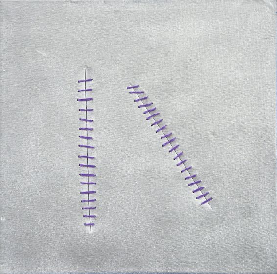 Seams On Silver by Mario Bigetti - Contemporary Artwork