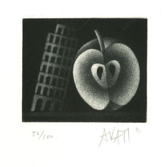 Apple and Tower by Mario Avati - Contemporary Artwork