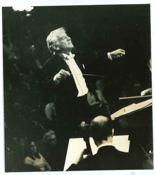 Vintage Photograph Of Leonard Bernstein, American Conductor, And Composer