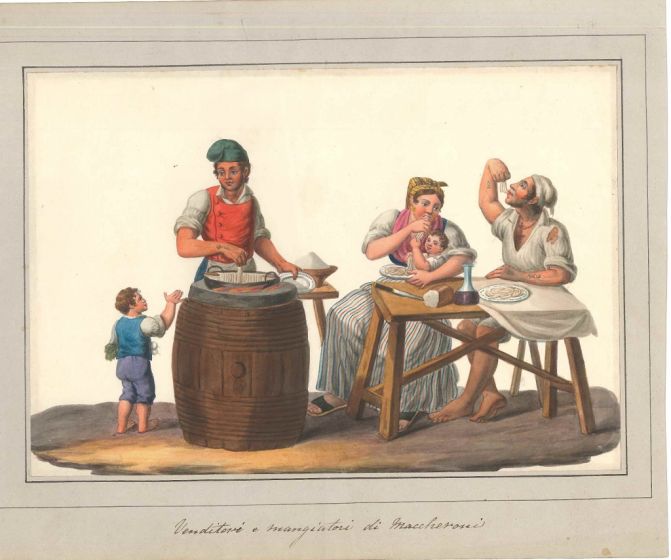 Venditori e mangiatori di Maccheroni by Michela De Vito, Original Paintings