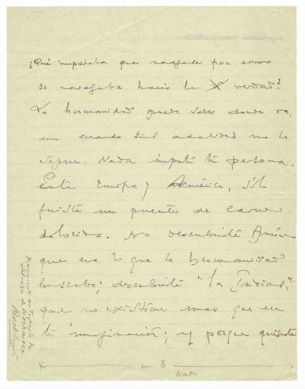 Autograph Document by Salvator de Madariaga - Original Manuscripts