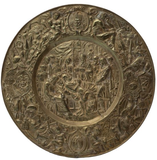 Big Copper Gilded Plate