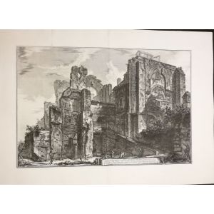 G.B.Piranesi,   Ancient Baths in Albano called Cello Majo, Etching, 1764.