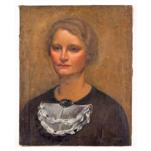 Portrait of Lady by Carlo Socrate - Modern Artwork