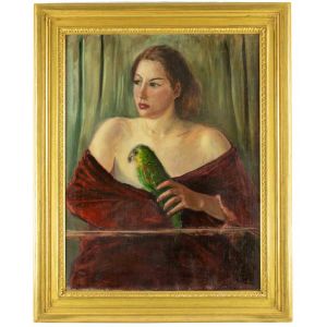 Woman with Parrot