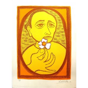 Man with flower