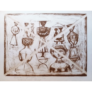 La Promenade Romaine by Massimo Campigli - Modern Artwork