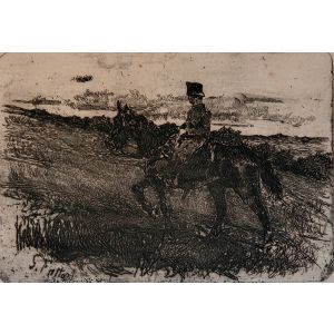 Giovanni Fattori, Cavalleggero, Etching, 1900 c.a.