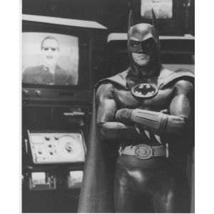 Michael Keaton on the set of 