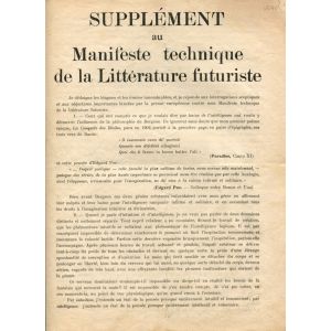 Supplément au Manifeste technique de la Littérature futuriste