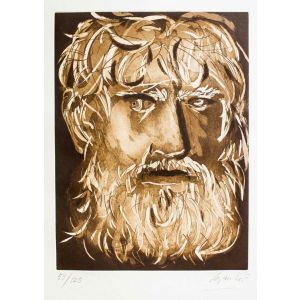 Contemporary art, Artwork, Print, Etching, Giacomo Manzù, Head of Oedipus II, Touchstone Suite