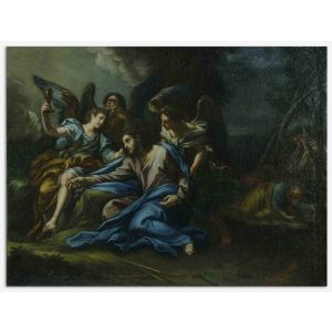 Jesus in the Garden with Angels