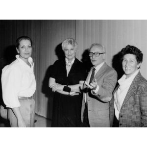 Catherine Spaak, Susanna Agnelli, Miriam Mafai and Arrigo Levi