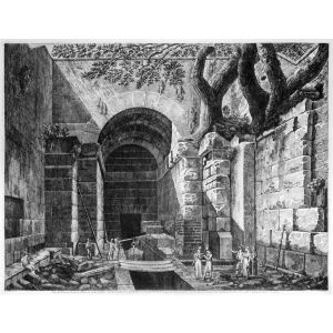 Veduta dell'Emissario del Lago di Albano, e di Castel Gandolfo