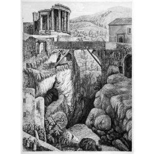 Veduta Generale del Tempio della Sibilla, e Ponte della Cascata di Tivoli