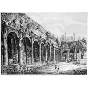 Veduta degl’Avanzi del cortile di Villa Mecenate in Tivoli