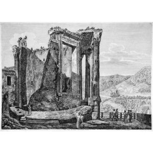 L. Rossini, Altra Veduta del Tempio della Sibilla di Tivoli, 1824.