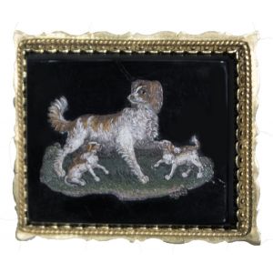 Small Plate With Dogs and Puppies