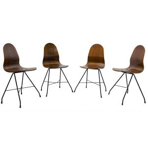 Four Vintage Wooden Chairs by Franco Campo, Carlo Graffi -  Design Furniture