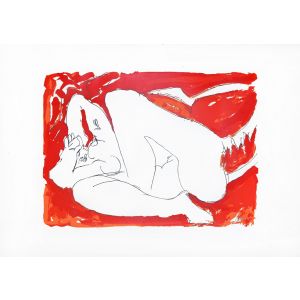 Lying Female Nude by Édouard Pignon - Contemporary Artwork