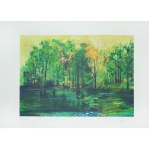 Green Forest by Martine Goeyens - Contemporary Artwork